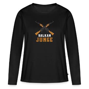Balkans Jeunes Jebiga Brate - T-shirt manches longues Premium bio Femme - noir - Devant - Julia (174cm)