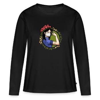 Cadeau de Bollenhut et de la Forêt-Noire | Forêt Noire - T-shirt manches longues Premium bio Femme - noir - Devant - Julia (174cm)