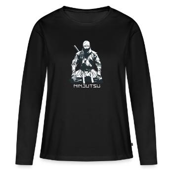 Le sport de combat Ninjutsu - T-shirt manches longues Premium bio Femme - noir - Devant - Julia (174cm)