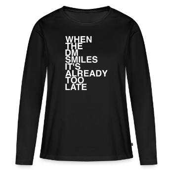 Jeu de jeu Dungeon Jeu de rôle - T-shirt manches longues Premium bio Femme - noir - Devant - Julia (174cm)