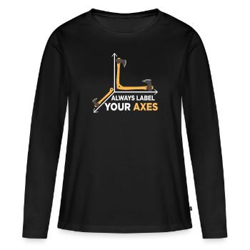 always label your axes - T-shirt manches longues Premium bio Femme - noir - Devant - Julia (174cm)