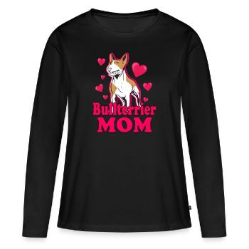 Bull Terrier Dog Dog Sands Bull terrier Mom - Women's Premium Organic Long Sleeve Shirt - black - Front - Julia (174cm)