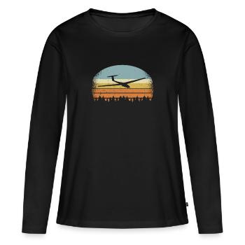 Planeurs Planeurs planeurs - T-shirt manches longues Premium bio Femme - noir - Devant - Julia (174cm)