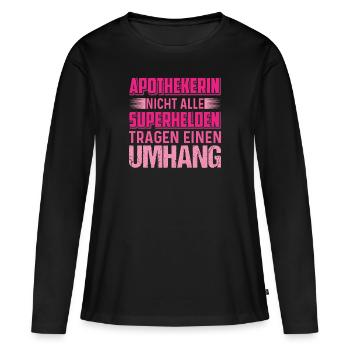 Apothekerin sind Helden - Frauen Premium Bio Langarmshirt - Schwarz - Vorne - Julia (174cm)