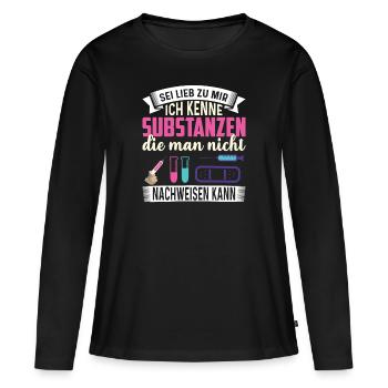Apothekerin sei nett zu mir - Frauen Premium Bio Langarmshirt - Schwarz - Vorne - Julia (174cm)