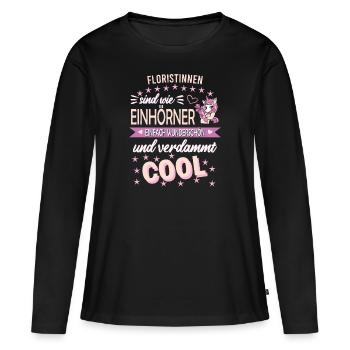 Floristin Floristik Beruf - Frauen Premium Bio Langarmshirt - Schwarz - Vorne - Julia (174cm)