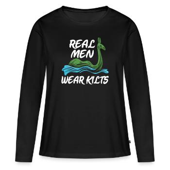 Lochness Écosse blasons symbole cadeau Renard - T-shirt manches longues Premium bio Femme - noir - Devant - Julia (174cm)