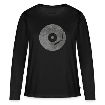 Disques de disques cadeau - T-shirt manches longues Premium bio Femme - noir - Devant - Julia (174cm)