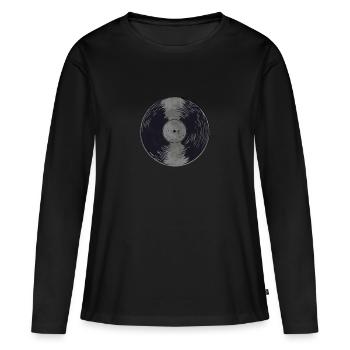 Disques de disques cadeau - T-shirt manches longues Premium bio Femme - noir - Devant - Julia (174cm)