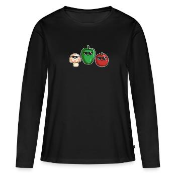 Veggies Sunglasses Gardening Vegetables - T-shirt manches longues Premium bio Femme - noir - Devant - Julia (174cm)