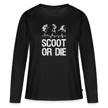 Stunt Scooter - T-shirt manches longues Premium bio Femme - noir - Devant - Julia (174cm)