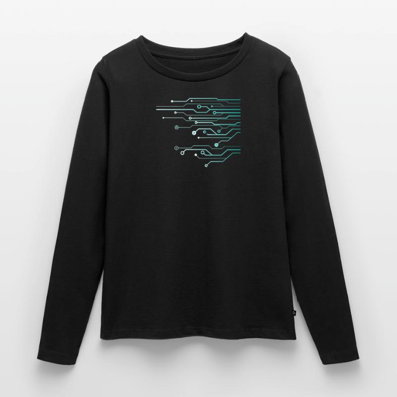 Computer Circuit Engineer Computer Nerd T-shirt manches longues Premium bio Femme