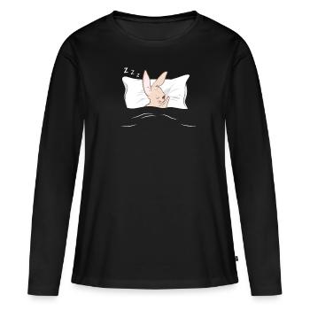 Pyjama pyjama lapin - T-shirt manches longues Premium bio Femme - noir - Devant - Julia (174cm)