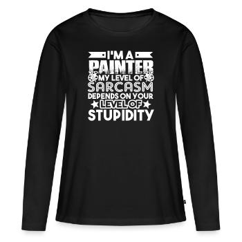 Painter I'm A Painter - Women's Premium Organic Long Sleeve Shirt - black - Front - Julia (174cm)