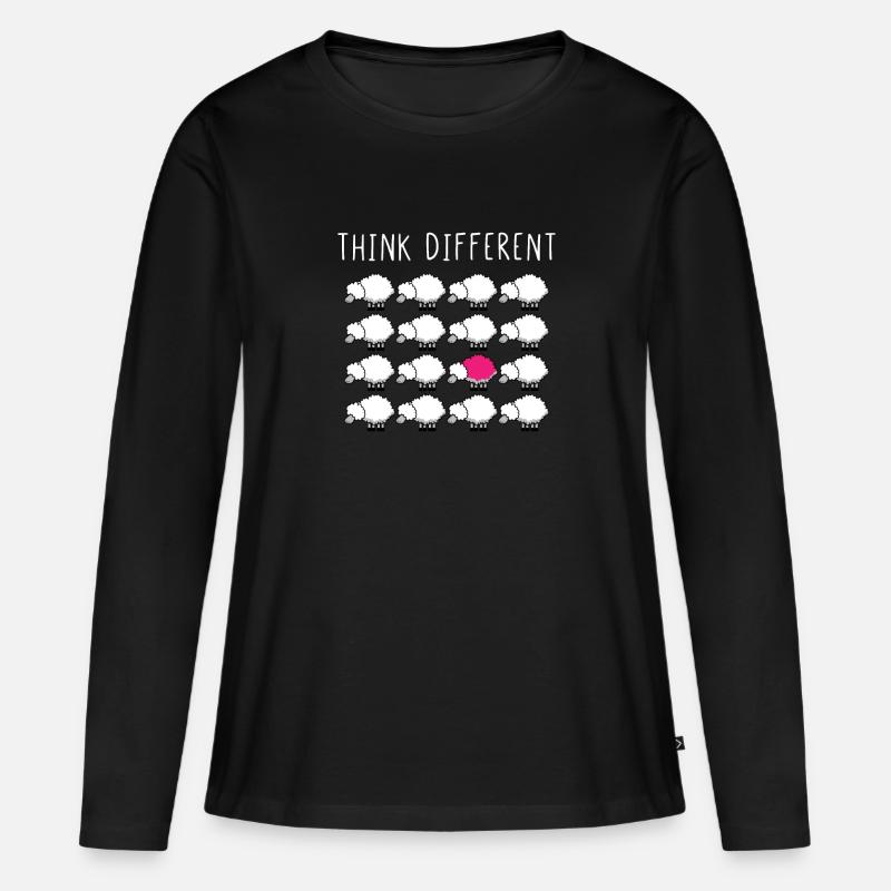 Think Different - Frauen Premium Bio Langarmshirt - Schwarz