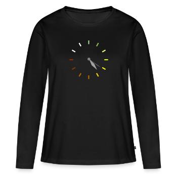 Clock Time Marijuana Stoner - Frauen Premium Bio Langarmshirt - Schwarz - Vorne - Julia (174cm)