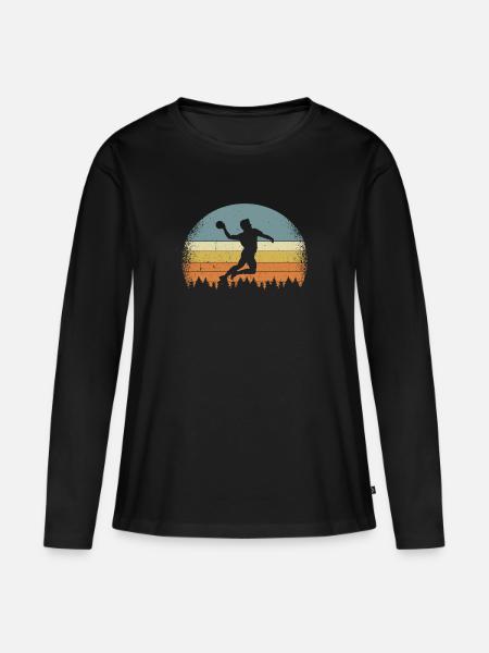 Handball Handballer Handballspieler - Frauen Premium Bio Langarmshirt - Schwarz