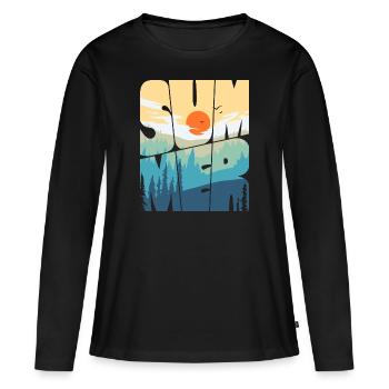 summer - Frauen Premium Bio Langarmshirt - Schwarz - Vorne - Julia (174cm)