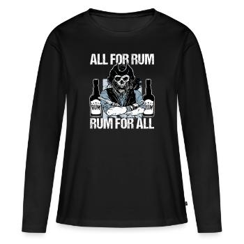 Rhum Pavillon pirate - T-shirt manches longues Premium bio Femme - noir - Devant - Julia (174cm)