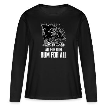 Rhum Pavillon pirate - T-shirt manches longues Premium bio Femme - noir - Devant - Julia (174cm)
