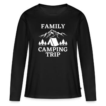 Familie Camping Trip Shirt, Road Trip, Urlaub - Frauen Premium Bio Langarmshirt - Schwarz - Vorne - Julia (174cm)