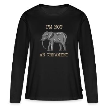Elefant Tierschutz - Frauen Premium Bio Langarmshirt - Schwarz - Vorne - Julia (174cm)