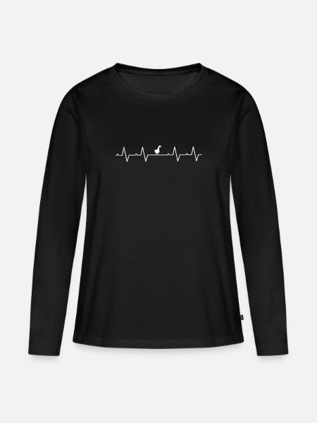 Gans Gänsehalter Gänse Ente Enten Gänsezüchter - Frauen Premium Bio Langarmshirt - Schwarz