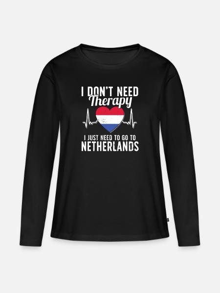 Nederlandse vlag I Nederlandse Souvenirs - Vrouwen Premium Bio shirt met lange mouwen - zwart