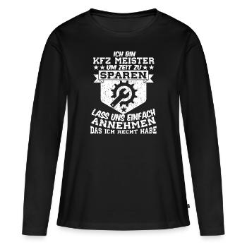 Ich Bin KFZ Meister Autoschrauber KFZ-Mechatronik - Frauen Premium Bio Langarmshirt - Schwarz - Vorne - Julia (174cm)