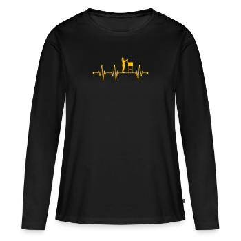 Apices Abeilles Abeilles Nid d’abeilles Miel - T-shirt manches longues Premium bio Femme - noir - Devant - Julia (174cm)