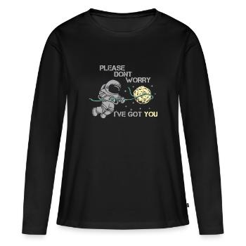 Space Weltraum - Frauen Premium Bio Langarmshirt - Schwarz - Vorne - Julia (174cm)