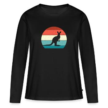 Känguru Beuteltiere Kängurus Beuteltier Säugetiere - Frauen Premium Bio Langarmshirt - Schwarz - Vorne - Julia (174cm)