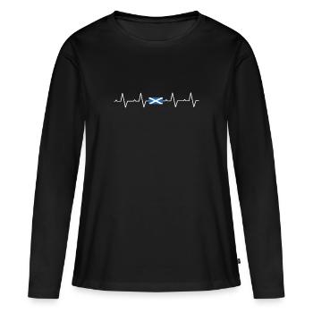 Ecosse Ecosse Pavillon écossais Écossais - T-shirt manches longues Premium bio Femme - noir - Devant - Julia (174cm)