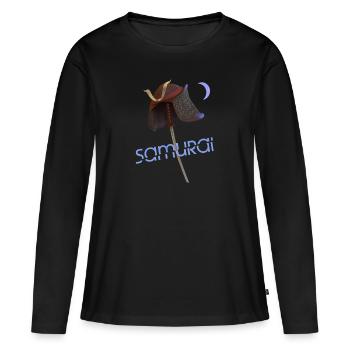 Samurai Helmet and Katana - Women's Premium Organic Long Sleeve Shirt - black - Front - Julia (174cm)