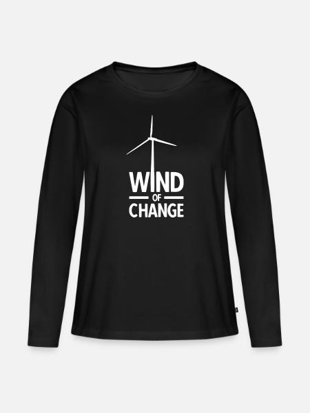 Windenergie Windkraft Klima Windrad - Frauen Premium Bio Langarmshirt - Schwarz