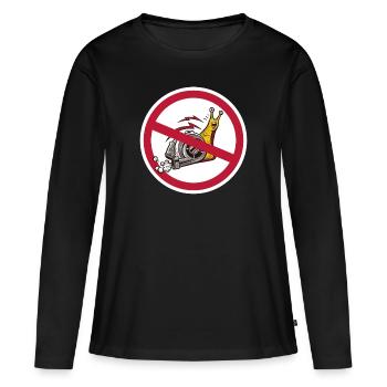 Panneau Escargot Lustig panneau de signalisation - T-shirt manches longues Premium bio Femme - noir - Devant - Julia (174cm)