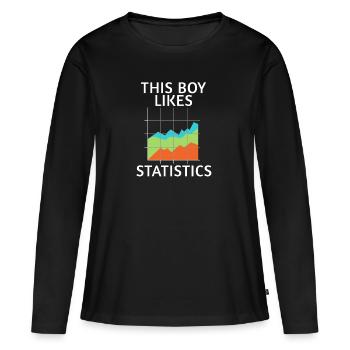 Statistique de la science des données Ironic - T-shirt manches longues Premium bio Femme - noir - Devant - Julia (174cm)