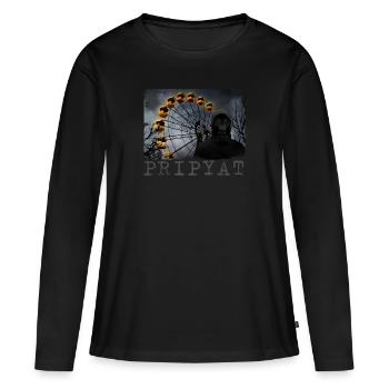 Pripyat - Ville fantôme radioactive de Tchernobyl - T-shirt manches longues Premium bio Femme - noir - Devant - Julia (174cm)