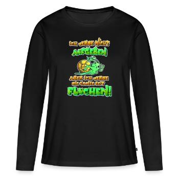 Lustiges Laufshirt mit Schneckeund witzigem Spruch - Frauen Premium Bio Langarmshirt - Schwarz - Vorne - Julia (174cm)