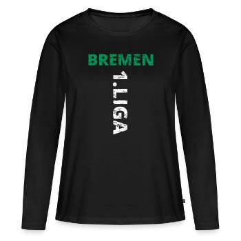 Promotion Brême 1.Liga - T-shirt manches longues Premium bio Femme - noir - Devant - Julia (174cm)