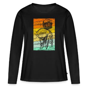 Quarterback de football américain - T-shirt manches longues Premium bio Femme - noir - Devant - Julia (174cm)