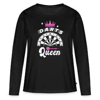Dartspielerin Frauen - Frauen Premium Bio Langarmshirt - Schwarz - Vorne - Julia (174cm)