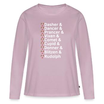 Reindeer Names Christmas - Women's Premium Organic Long Sleeve Shirt - dusky pink - Front - Julia (174cm)