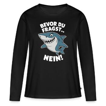 Requin Requin Requins Requin - T-shirt manches longues Premium bio Femme - noir - Devant - Julia (174cm)