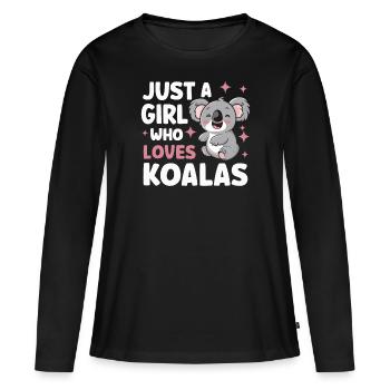 Koala Koala Koala Ours Koala Animal - T-shirt manches longues Premium bio Femme - noir - Devant - Julia (174cm)