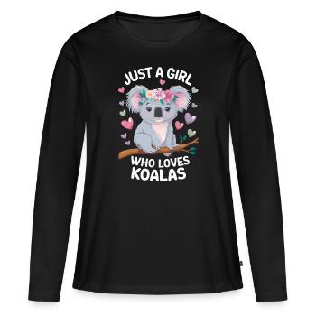 Koala Koala Koala Ours Koala Animal - T-shirt manches longues Premium bio Femme - noir - Devant - Julia (174cm)