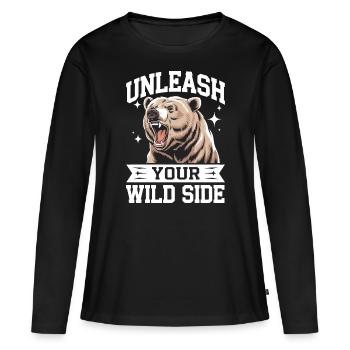 Bear Grizzly Bear Brown Bear Bear - Women's Premium Organic Long Sleeve Shirt - black - Front - Julia (174cm)