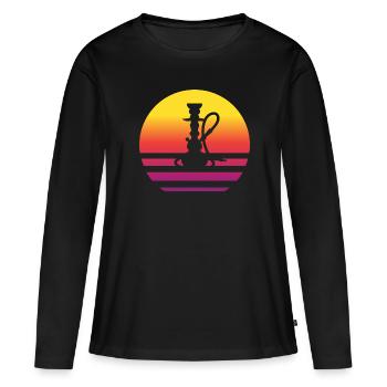 Pipe à eau Retro Style Vintage - T-shirt manches longues Premium bio Femme - noir - Devant - Julia (174cm)