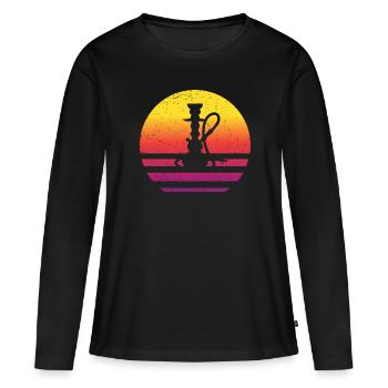 Pipe à eau Retro Style Vintage - T-shirt manches longues Premium bio Femme - noir - Devant - Julia (174cm)
