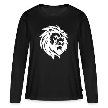 Lion - T-shirt manches longues Premium bio Femme - noir - Devant - Julia (174cm)